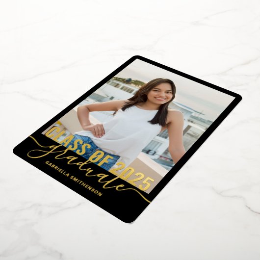 Moderne Afstuderen Fotoklas van 2025 Folie Uitnodiging (Gedraaid)