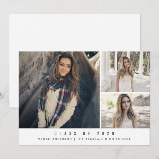 Moderne afstuderen foto's aankondiging (Voorkant / Achterkant)