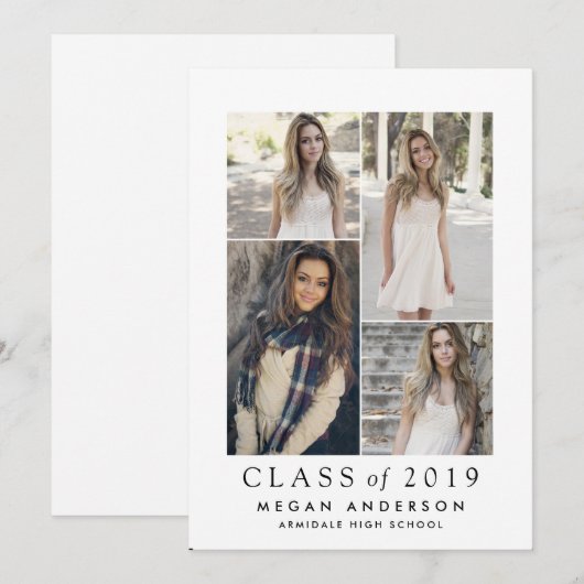 Moderne afstuderen foto's aankondiging (Voorkant / Achterkant)