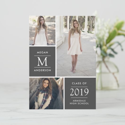 Moderne afstuderen foto's aankondiging (Staand voorkant)
