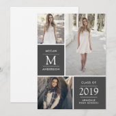 Moderne afstuderen foto's aankondiging (Voorkant / Achterkant)