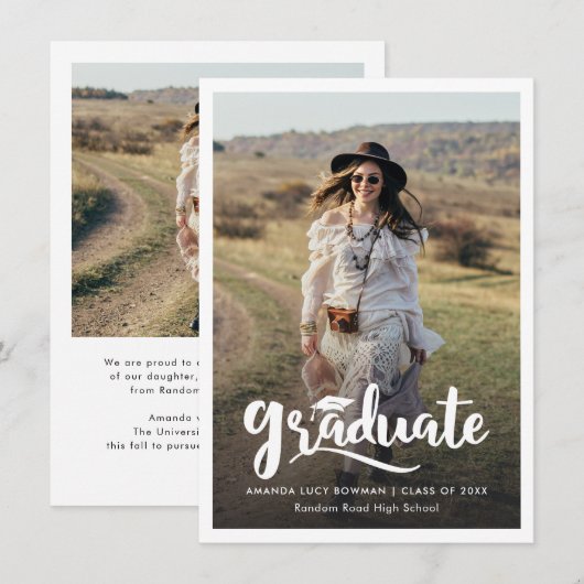 Moderne Afstuderen foto's Afstuderen Aankondiging (Voorkant / Achterkant)