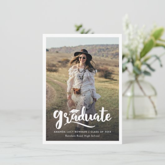Moderne Afstuderen foto's Afstuderen Aankondiging (Staand voorkant)