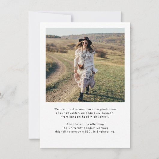 Moderne Afstuderen foto's Afstuderen Aankondiging (Achterkant)