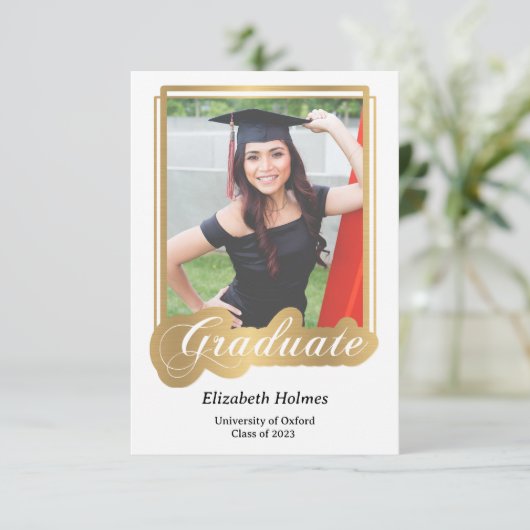 Moderne Afstuderen fotouitnodiging Kaart (Staand voorkant)