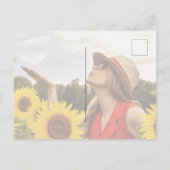 Moderne Afstuderen fotozonnebloemen Aankondigingskaart (Achterkant)