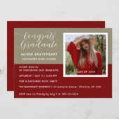 Moderne Afstuderen fotozwembad feestuitnodiging Kaart (Voorkant / Achterkant)