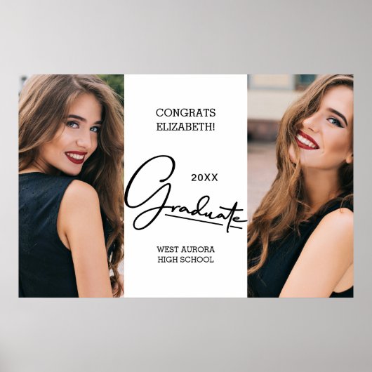 Moderne Afstuderen gefeliciteerd Foto Poster (Voorkant)