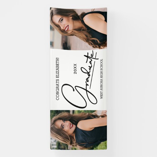Moderne Afstuderen gefeliciteerd Foto Spandoek (Verticaal)