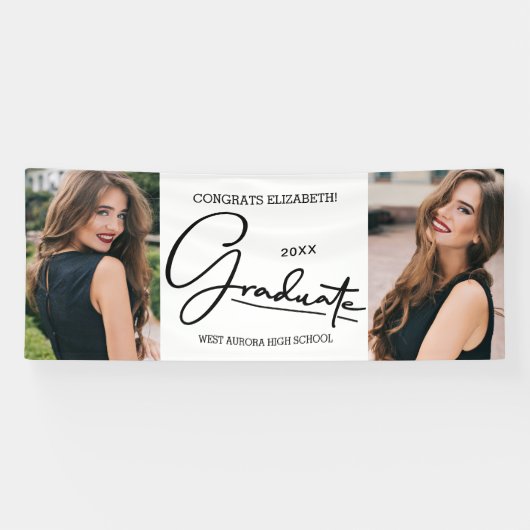 Moderne Afstuderen gefeliciteerd Foto Spandoek (Horizontaal)