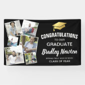 Moderne Afstuderen Gefeliciteerd met fotocollage Spandoek (Horizontaal)