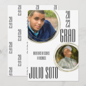 Moderne Afstuderen Gold Photo White Aankondiging (Voorkant / Achterkant)