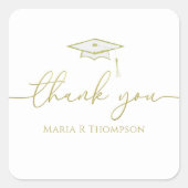 Moderne Afstuderen Gold Script - Hartelijk dank Vierkante Sticker (Voorkant)
