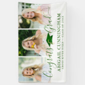 Moderne Afstuderen Green Pet Script 3 Foto Collage Spandoek (Verticaal)