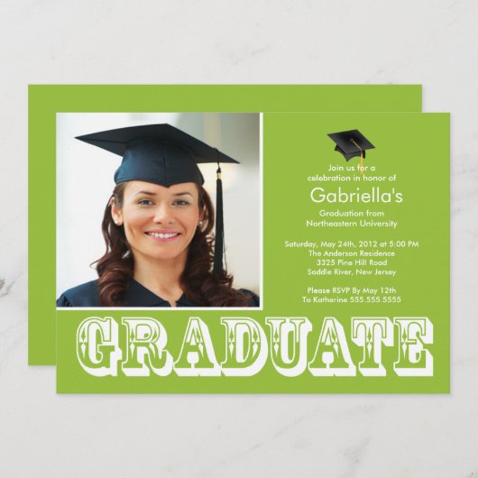 Moderne Afstuderen groene fotograaf Kaart (Voorkant / Achterkant)