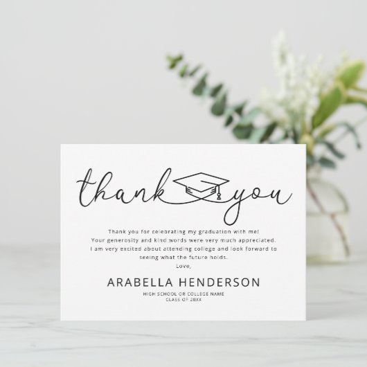 Moderne Afstuderen - Hartelijk dank Bedankkaart (Staand voorkant)