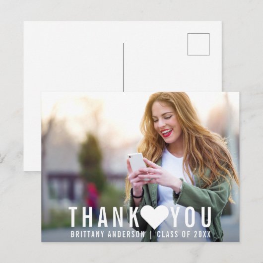 Moderne Afstuderen Hartelijk dank (leeg achteraan) Briefkaart (Voorkant / Achterkant)