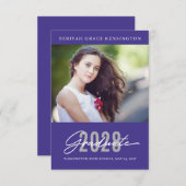 Moderne Afstuderen kalligrafie foto Aankondiging (Voorkant / Achterkant)