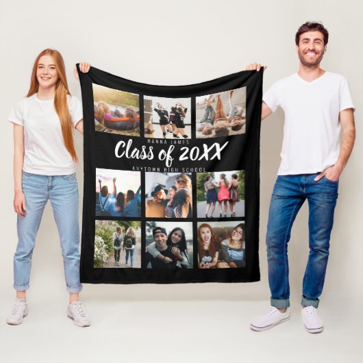 Moderne Afstuderen Keepomwille Gift Nine Photo Col Fleece Deken (In situ)