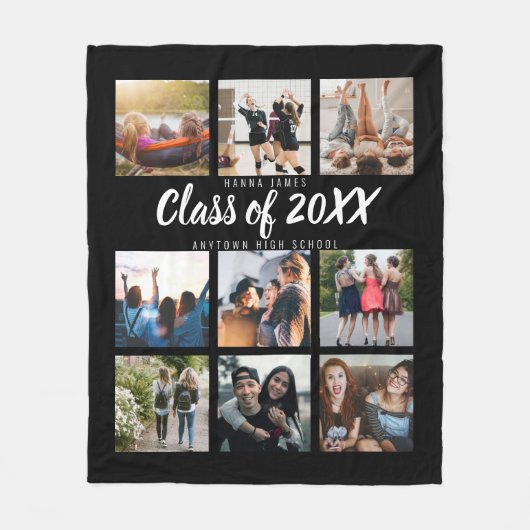 Moderne Afstuderen Keepomwille Gift Nine Photo Col Fleece Deken (Voorkant)