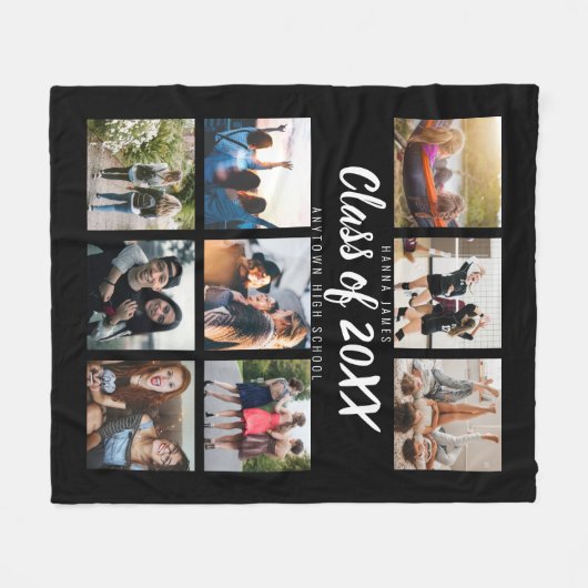 Moderne Afstuderen Keepomwille Gift Nine Photo Col Fleece Deken (Voorkant (Horizontaal))