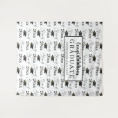 Moderne Afstuderen KLAS VAN Patroon Zwart en Wit Wandkleed (Voorkant (horizontaal))