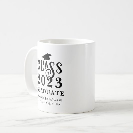 Moderne Afstuderen klasse jaar aangepaste kleur Koffiemok (Voorkant links)