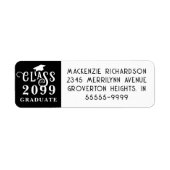 Moderne Afstuderen Klasse Jaar Eigen kleurenlabel Etiket (Voorkant)