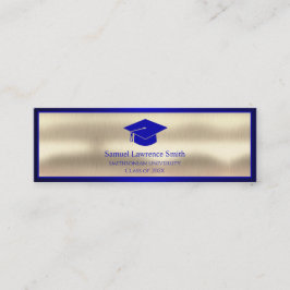Moderne Afstuderen Klasse Naam Blauw goud invoegen Mini Visitekaartje