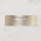 Moderne Afstuderen Klasse Naam Blauw goud invoegen Mini Visitekaartje (Achterkant)