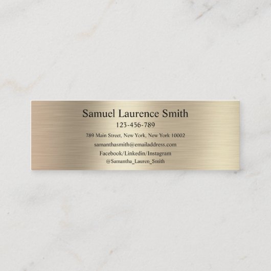 Moderne Afstuderen Klasse Naam Voeg zwart goud in  Mini Visitekaartje (Achterkant)