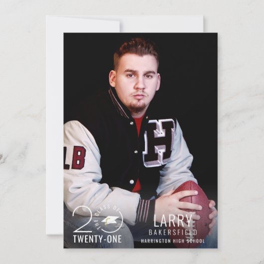 Moderne Afstuderen KLASSE van 2021 Typografie Foto Kaart (Voorkant)