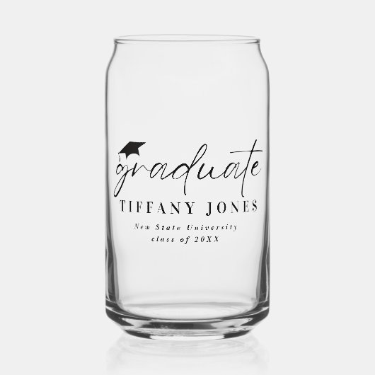 Moderne Afstuderen Klasse van 2024 Graduation Part Blikvorm Glas (Voorkant)