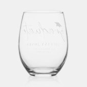 Moderne Afstuderen Klasse van 2024 Graduation Part Wijnglas Zonder Voet (Achterkant)