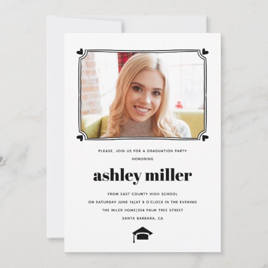 Moderne AFSTUDEREN Klasse van 2025 afstuderen foto Kaart (Achterkant)