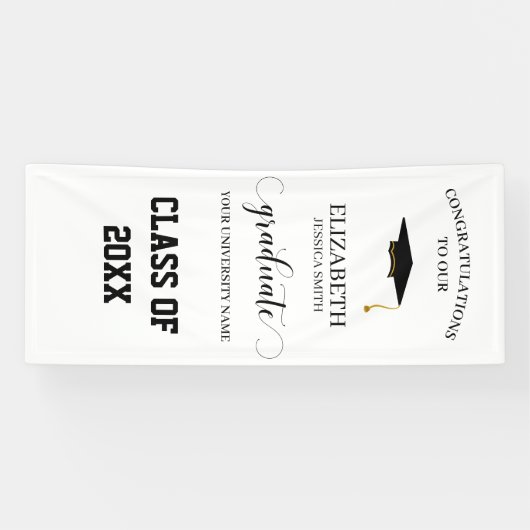 Moderne Afstuderen klasse van 20XX Afstuderen deur Spandoek (Horizontaal)