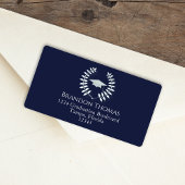 Moderne Afstuderen Klassieke marineboot blauw Etiket