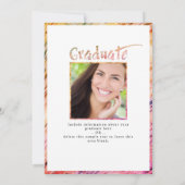 Moderne Afstuderen kleurrijke penseelstreek 4 foto Aankondiging (Achterkant)