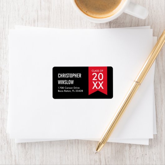 Moderne Afstuderen labels - rood (Insitu)