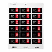 Moderne Afstuderen labels - rood (Full Sheet)