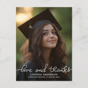 Moderne Afstuderen liefde en Bedankt script foto Briefkaart