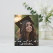 Moderne Afstuderen liefde en Bedankt script foto Briefkaart (Staand voorkant)