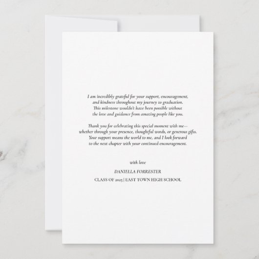 Moderne Afstuderen liefde en Bedankt script foto's (Achterkant)