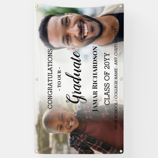 Moderne Afstuderen Mannen Foto Collage Persoonlijk Spandoek (Verticaal)