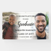 Moderne Afstuderen Mannen Foto Collage Persoonlijk Spandoek (Horizontaal)