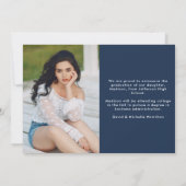 Moderne Afstuderen marinetypografie 2 foto Afstude Aankondiging (Achterkant)