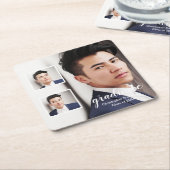 Moderne afstuderen met 3 foto's kartonnen onderzetters (Schuin)