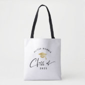 Moderne Afstuderen met aangepaste naam Trendy Scri Tote Bag (Voorkant)