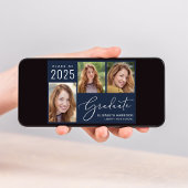 Moderne Afstuderen met blauw fotoscript Aankondiging