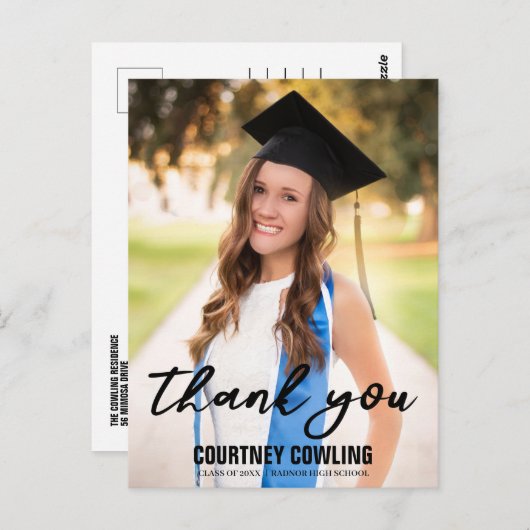 Moderne Afstuderen met briefing Foto Briefkaart (Voorkant / Achterkant)